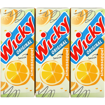 Wicky Original Smaak Sinaasappel 6 x 200 ml