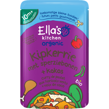 Ella's Kitchen Organic Bio Kipkerrie met Sperziebonen + Kokos 10 M+ 190 g