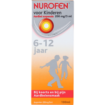 Nurofen Ibuprofen voor Kinderen Aardbei suspensie 200 mg/5 ml