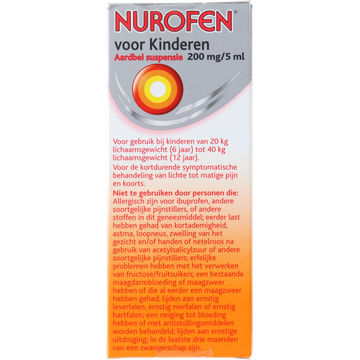 Nurofen Ibuprofen voor Kinderen Aardbei suspensie 200 mg/5 ml