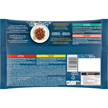 Gourmet Perle Mini Filets In Saus, Volledig Nat Diervoeder Voor Volwassen Katten, Met Kip, Met Rund, Met Konijn, Met Zalm, 85g  Maaltijdzakje