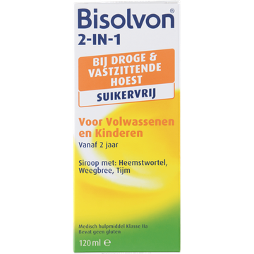 Bisolvon 2-In-1 hoestdrank suikervrij (siroop, 120 ml)