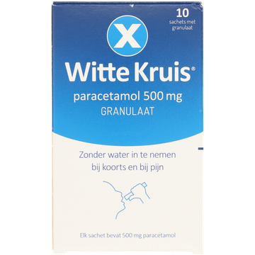 Witte kruis paracetamol (500 mg), 10 Sticks