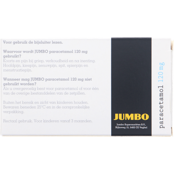 Jumbo Paracetamol Zetpillen 10 Stuks 120mg