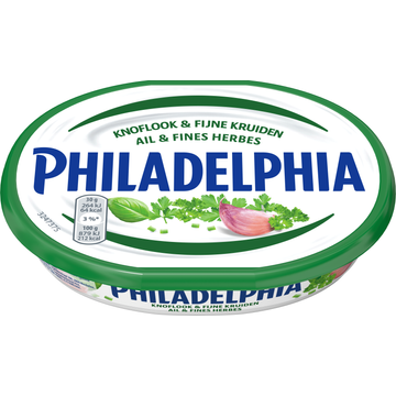 Philadelphia Zacht-frisse Zuivelspread Knoflook & Fijne Kruiden, kuipje 185 g