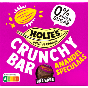 Holie's Crunchy Bar Amandel Speculaas 3 x 2 Stuks 6 x 20 g