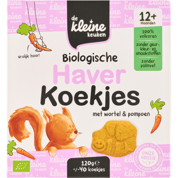 De Kleine Keuken Biologische Haverkoekjes met Wortel & Pompoen 12+ Maanden 120 g