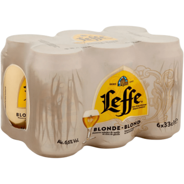 Leffe Blond Belgisch Abdijbier Blikken 6 x 33 cl