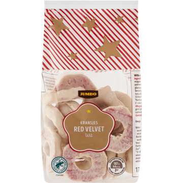 Jumbo Kransjes Red Velvet Wit 175 g