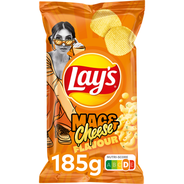 Lay's Ribbel Chips Macaroni & Kaas 185 g