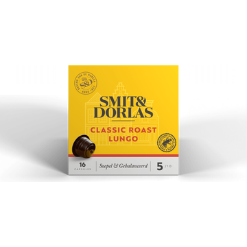 Smit & Dorlas Classic Roast Lungo Koffiecups 16 Stuks