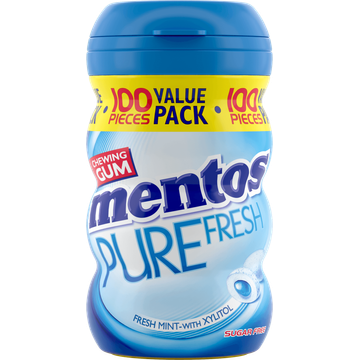 Mentos Gum Freshmint Pot 100 stuks