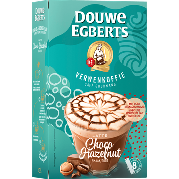 Douwe Egberts Verwenkoffie Latte Choco Hazelnut 8 sachets