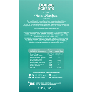 Douwe Egberts Verwenkoffie Latte Choco Hazelnut 8 sachets