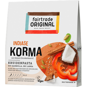 Fairtrade Original Indiase Korma Kruidenpasta 75 g
