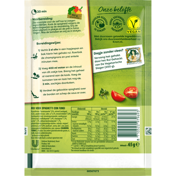 Knorr Maaltijdmix Spaghetti con Funghi 65 g