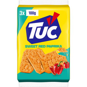 TUC Crackers Paprika Smaak (3 x 100g) 300g