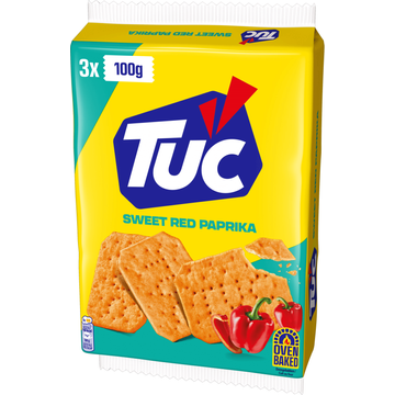 TUC Crackers Paprika Smaak (3 x 100g) 300g