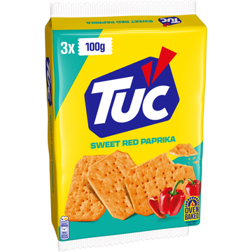 TUC Crackers Paprika Smaak (3 x 100g) 300g