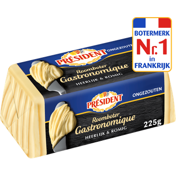Président Roomboter Ongezouten Gastronomique 225 g