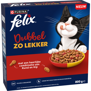 Felix Dubbel Zo Lekker met Kip, Rund en Rode Biet Kattenvoer 800g