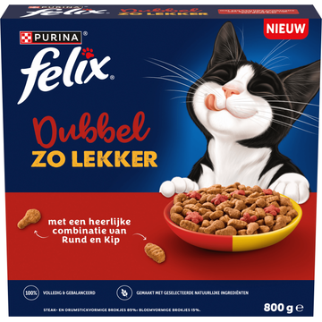 Felix Dubbel Zo Lekker met Kip, Rund en Rode Biet Kattenvoer 800g