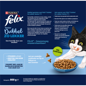 Felix Dubbel Zo Lekker Senior Kattenvoer 800g
