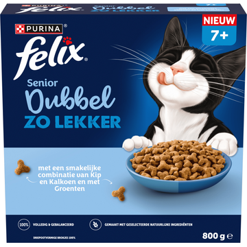 Felix Dubbel Zo Lekker Senior Kattenvoer 800g
