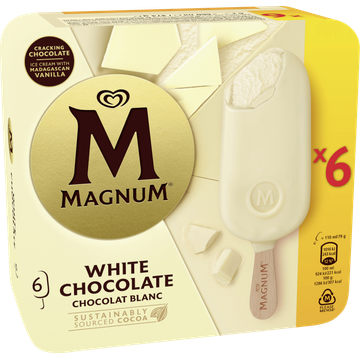 Magnum IJs White Chocolate 6 stuks 6 x 110ml