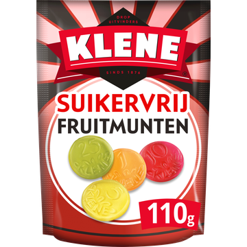 Klene Drop Fruitmunten Suikervrij 110g