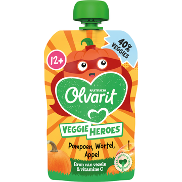 Olvarit 12+ Maanden Knijpfruit Pompoen, Wortel, Appel 100g