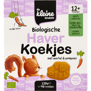 De Kleine Keuken Biologische Haverkoekjes met Wortel & Pompoen 12+ Maanden 120 g