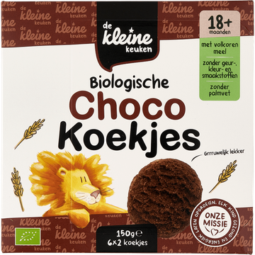De Kleine Keuken Biologische Chocokoekjes 18+ Maanden 6 x 2 Stuks 150 g