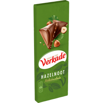 Verkade Hazelnoot/Melk reep 90 g Fairtrade