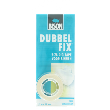 Bison Dubbelfix 2-Zijdig Tape voor Binnen 1,5 m x 19 mm