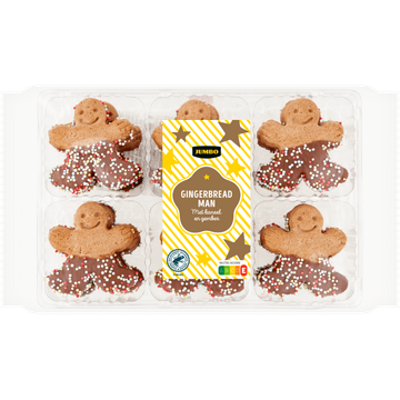 Jumbo Gingerbread Man met Chocolade 185 g