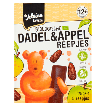 De Kleine Keuken Biologische Dadel & Appel Reepjes 12+ Maanden 5 Stuks 75 g