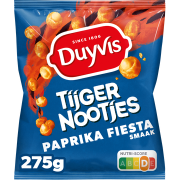 Duyvis Tijgernootjes Fiesta Paprika Pinda Noten 275 gr