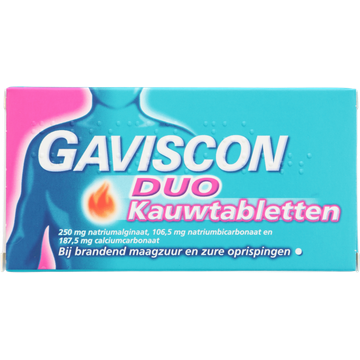 Gaviscon Duo kauwtabletten bij brandend maagzuur, 48 stuks