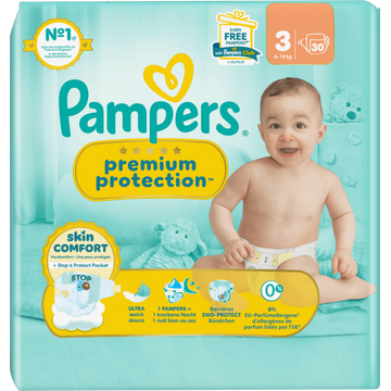 Pampers Premium Protection Maat 3, 30 Luiers