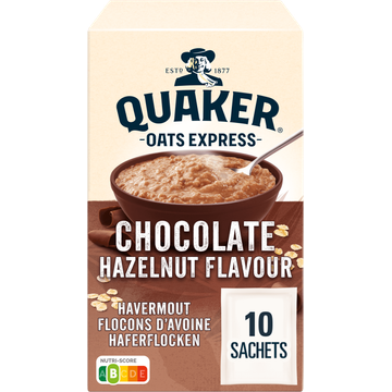 Quaker Oats Express Havermout Chocolade Hazelnoot 365 gr