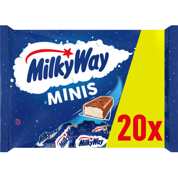 Milky Way Minis luchtige chocolade repen uitdeelzak 333g