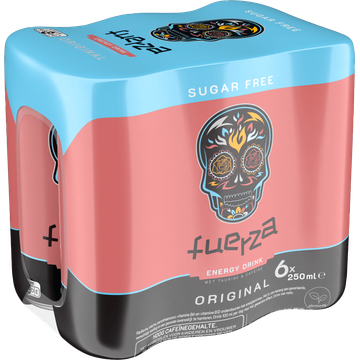 Fuerza Energy Drink Sugar Free 6 x 250 ML
