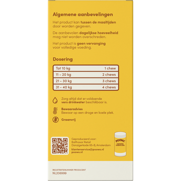 Poows Gezonde Darmflora voor Honden 60 Soft Chews