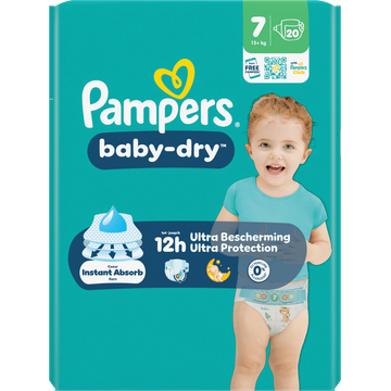 Pampers Baby-Dry Maat 7, 20 Luiers