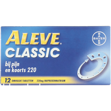Aleve Classic bij o.a. hoofdpijn, griep, verkoudheid en kiespijn, 12 tabletten