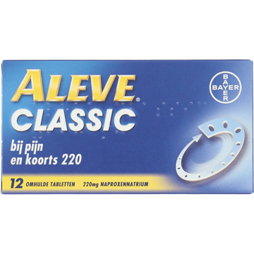 Aleve Classic bij o.a. hoofdpijn, griep, verkoudheid en kiespijn, 12 tabletten