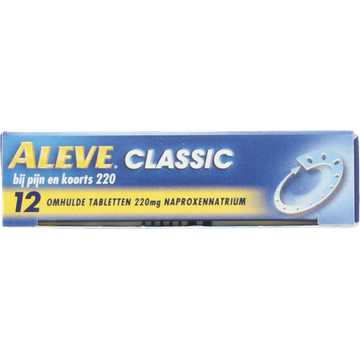 Aleve Classic bij o.a. hoofdpijn, griep, verkoudheid en kiespijn, 12 tabletten