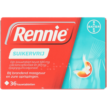 Rennie kauwtabletten Suikervrij 36 Stuks