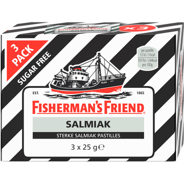 Fisherman's Friend Sterke Salmiak Pastilles 3 x 25 g